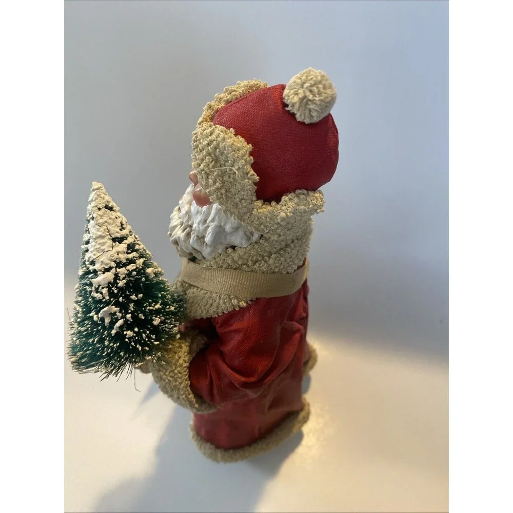 Clothtique POSSIBLE DREAMS 1994 Santa Figure Bottle Brush Tree Bag Toy Christmas